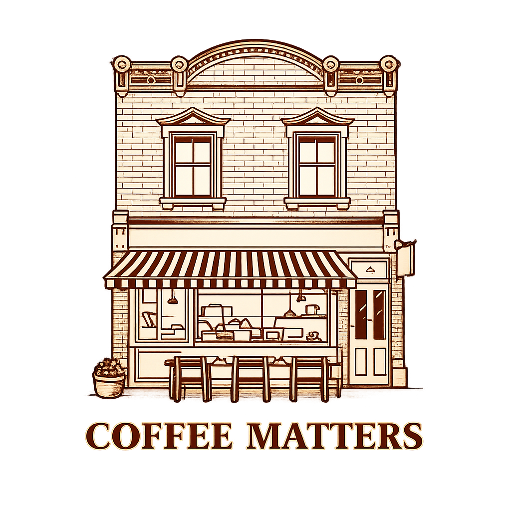 Coffee Matters storefront illustration logo
